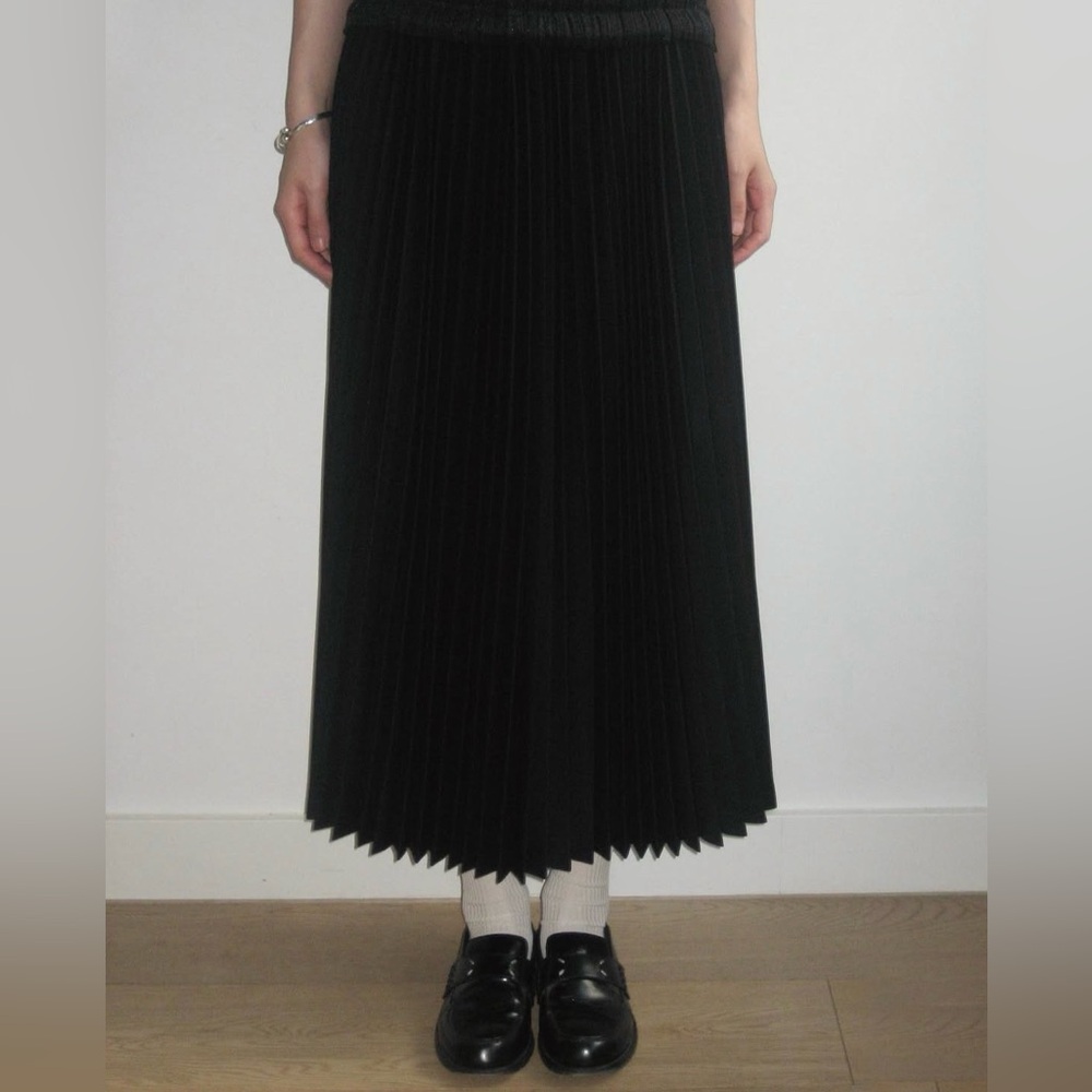Comme des Garçons Pleated Wool Blend Midi Skirt